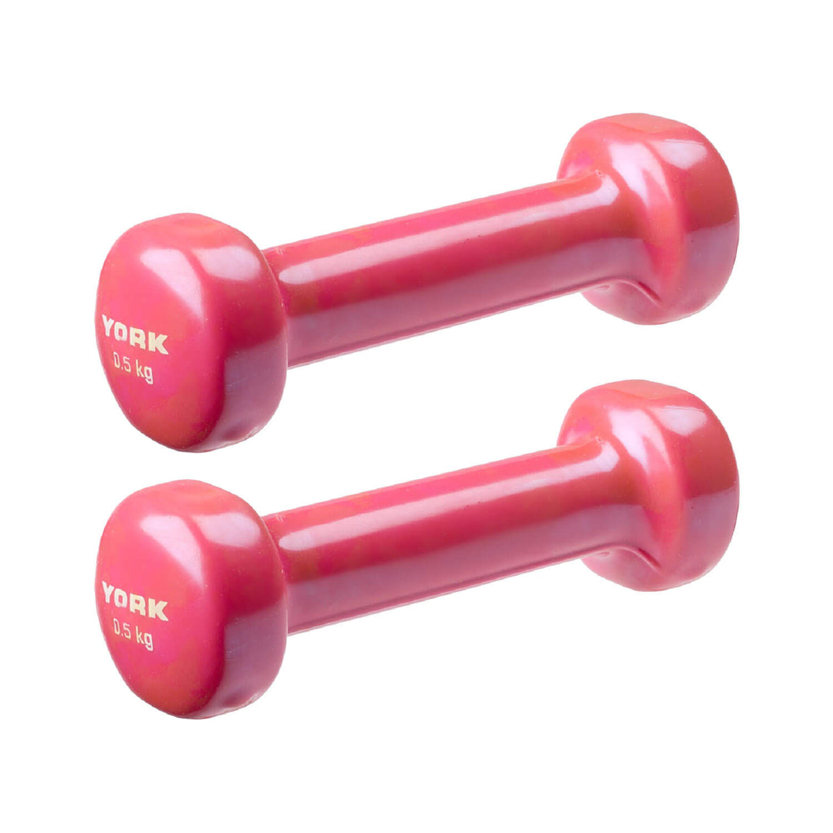 York Vinyl Dipped Dumbbells 2 x 0.5kg Pink Workout For Less