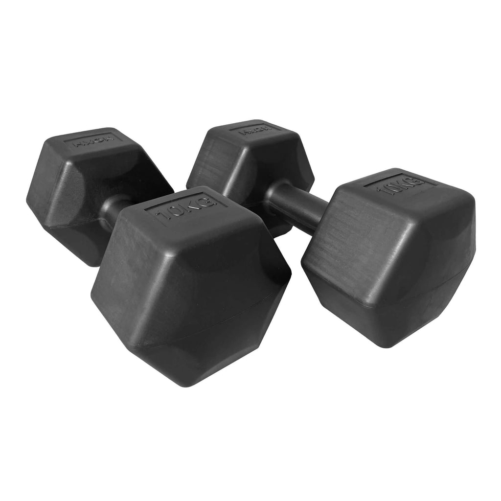 HXGN 2 x 10kg Hex Dumbbells