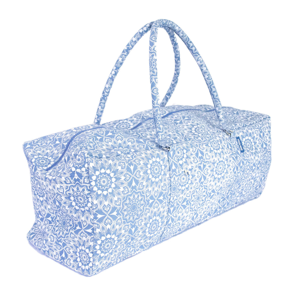 Fitness Mad Mandala Yoga Mat and Accessories Bag - Light Blue