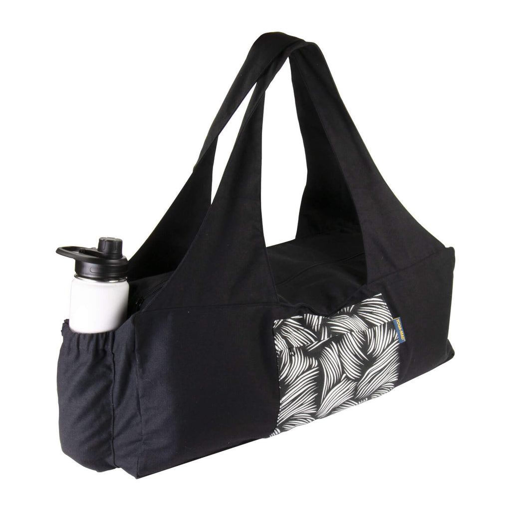 Fitness Mad Yoga Kit Bag with Water Bottle Holder - Black